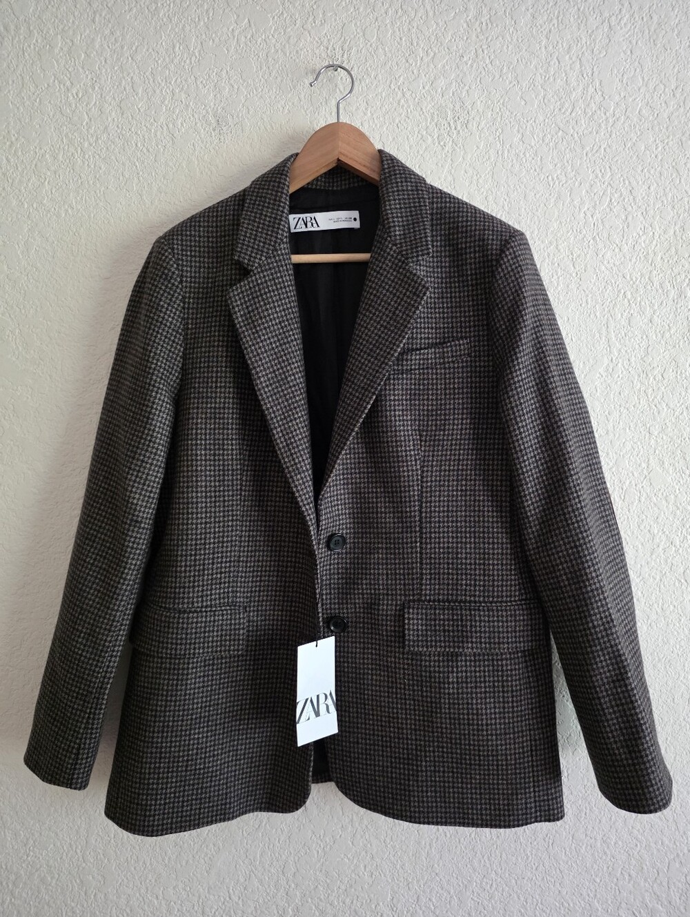 ZARA Wool Blend  Blazer Brown Size L - Picture 14 of 16